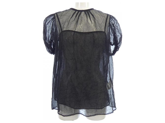 Top in seta Chanel Nero