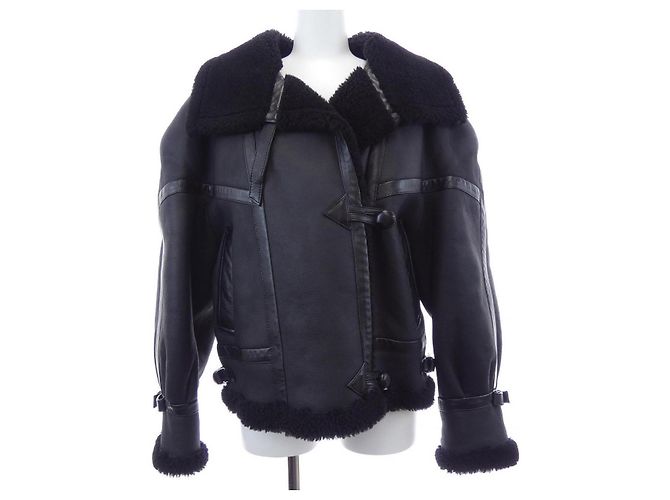 Yves Saint Laurent AVIATOR JACKET Saint Laurent Shearling-Jacke Schwarz