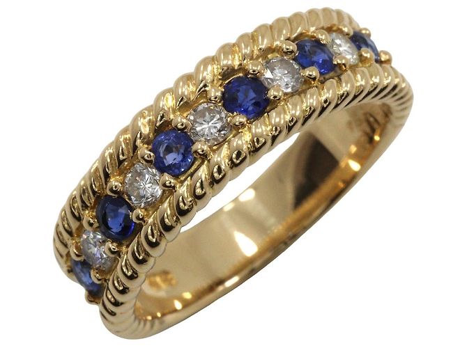 Autre Marque Saphir-Diamant-Ring Au750 Golden