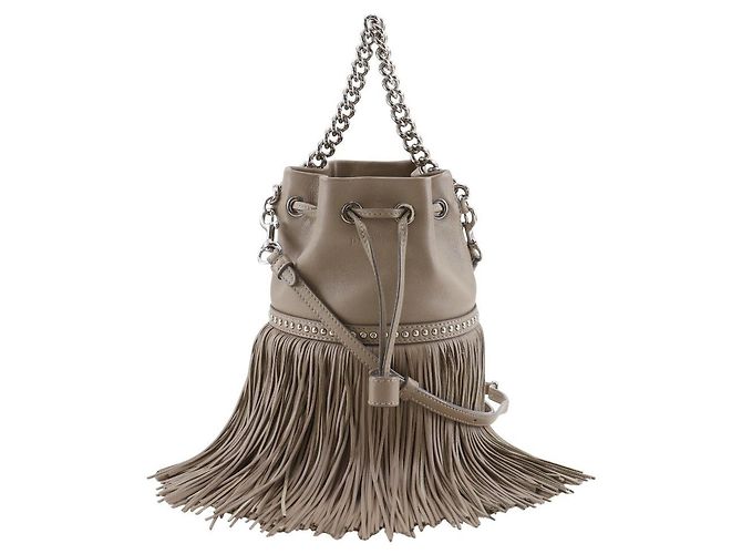Autre Marque Bolsa 2way de couro J&M Davidson Fringe Carnival Studs Marrom