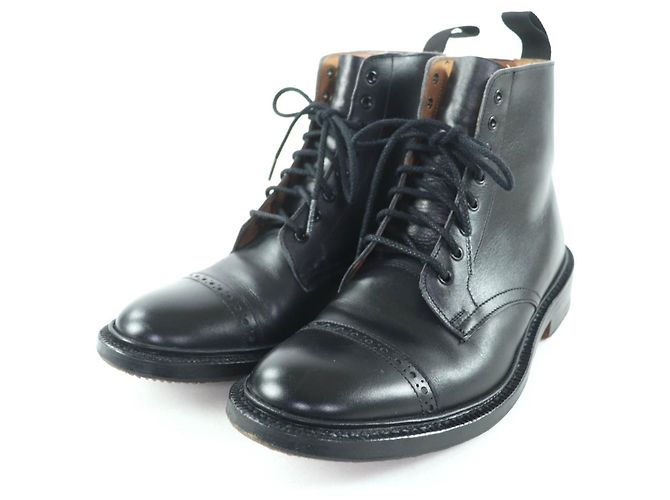 Autre Marque Bottines courtes en cuir noir Tricker's