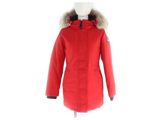 Autre Marque Canada Goose Victoria Parka aus Polyester und Daunen Rot