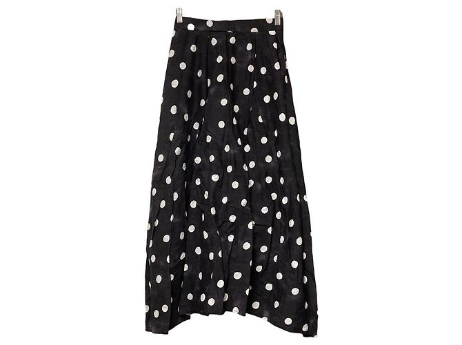 Autre Marque Gonna lunga in misto lino Simplicite Nero