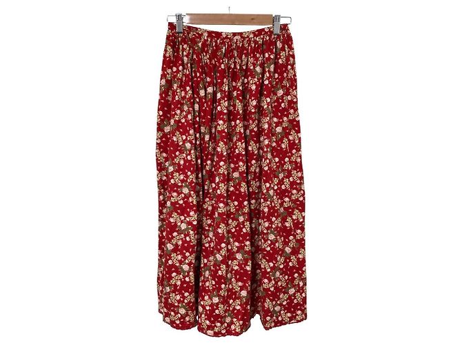 Autre Marque Gonna lunga svasata con stampa floreale PINK HOUSE Rosso