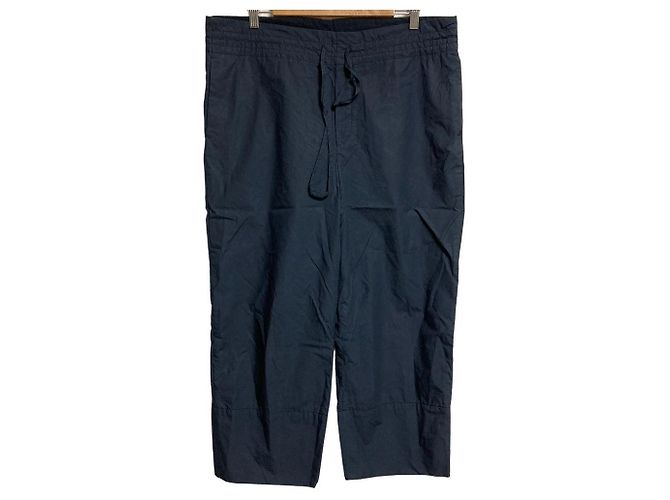 Autre Marque Drawer Cotton Drawstring Pants Blue Navy blue