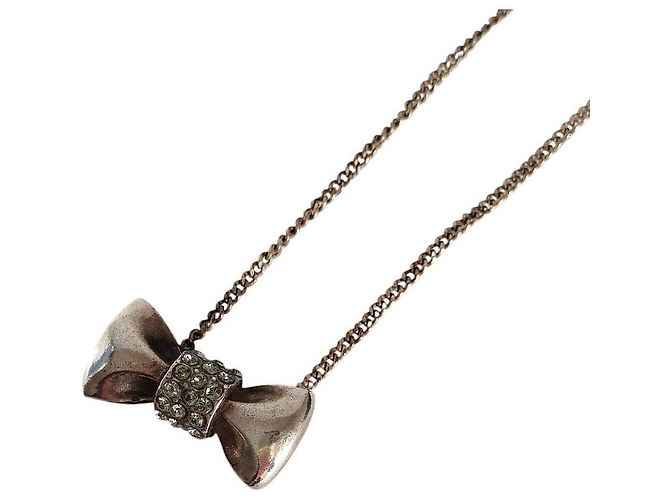 Chloé Colar Chloe Ribbon com strass Prata