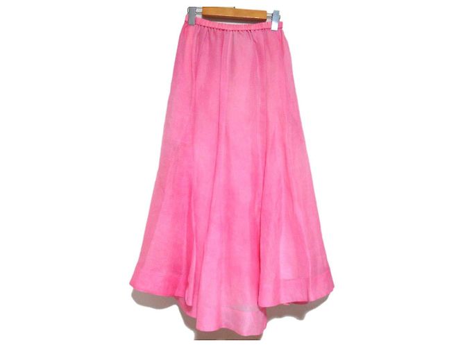 Autre Marque Saia longa de seda BLAMINK Rosa