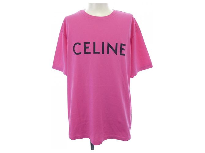 Céline Camiseta de algodón Celine Rosa