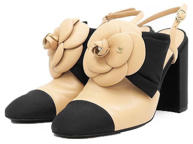 Sandales à talons hauts en cuir Chanel