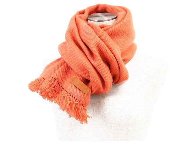 Hermès Hermes Grand Chevron Kaschmir Schal Orange