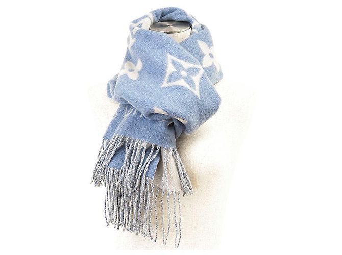 Louis Vuitton Echarpe Reykjavik Kaschmir Schal Blau