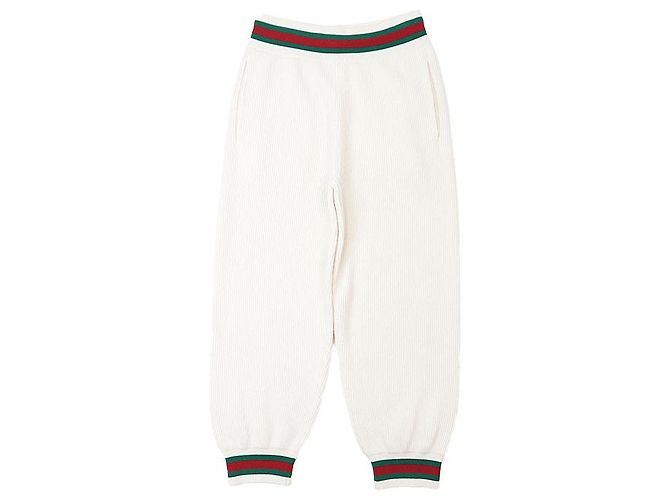 Gucci Wool Knit Pants White Cream