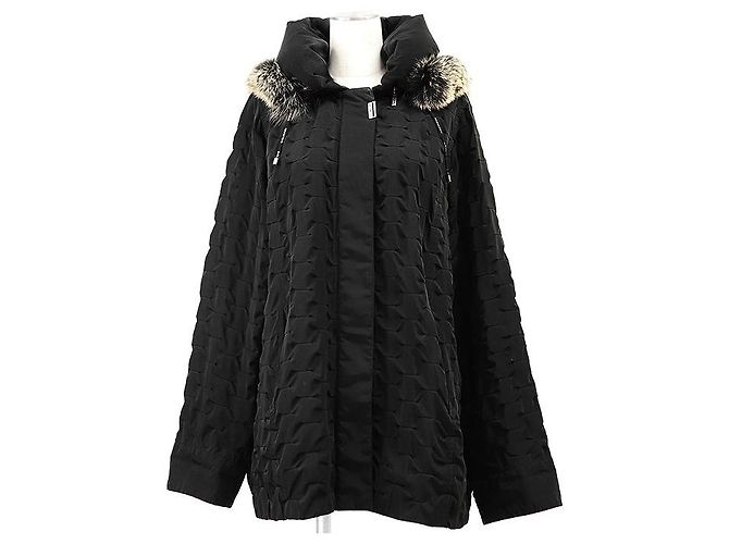 Autre Marque Balmain Fox Fur Down 2way Jacket Black