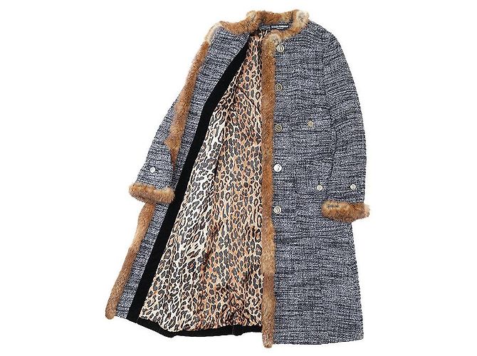 Dolce & Gabbana Abrigo largo de lana de alpaca Dolce&Gabbana Azul Azul marino
