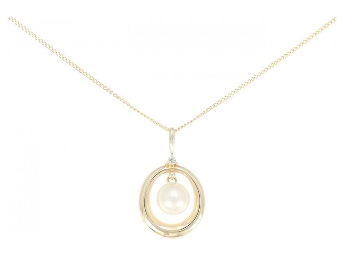 Autre Marque Colar de Pérolas Akoya K14YG/585YG Dourado