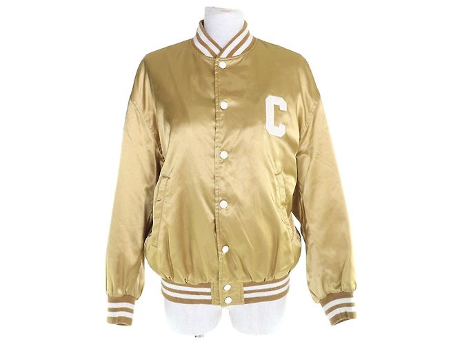 Céline CELINE Blouson Lucky lovers Teddy Jacket Stadium Jacket D'oro