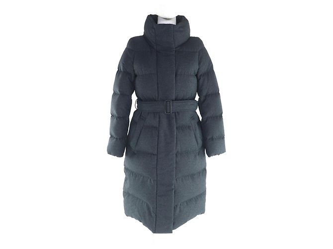 Autre Marque Mackintosh Nylon-Daunenmantel Braun Anthrazitgrau