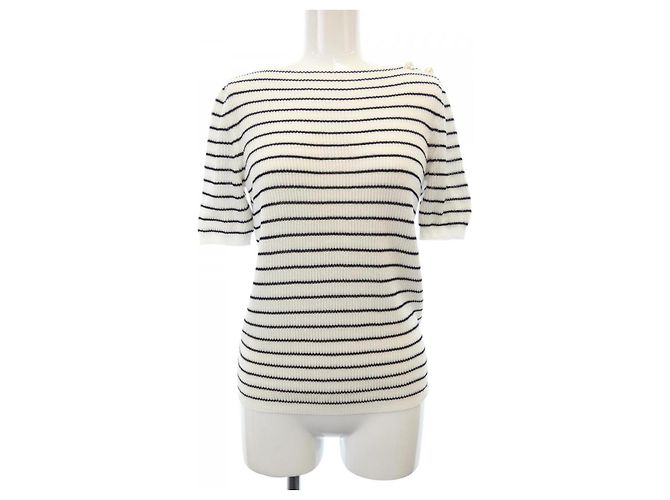 Top de malha Chanel Branco