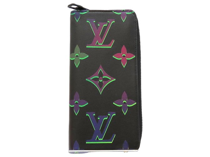 Louis Vuitton Zippy Wallet Vertical Monogram Long Wallet Black
