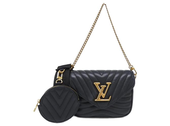 Bolsa de ombro Multi Pochette em couro de bezerro Louis Vuitton Preto
