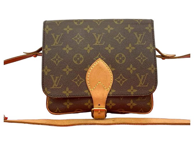 Cartouchiere Bolsa de ombro em couro Louis Vuitton Monogram Marrom