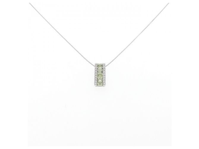 Autre Marque Au750 Saphir-Diamant-Halskette Silber