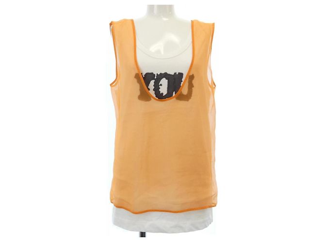 Len Lye Top Dries Van Noten Weiß Orange