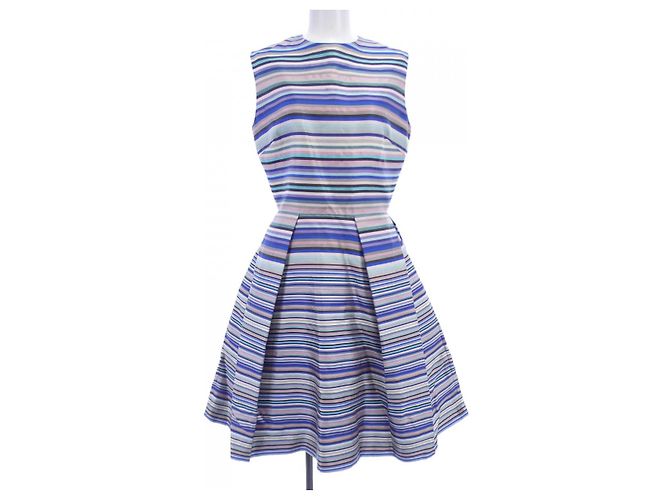 Christian Dior Seidenkleid Pink Blau