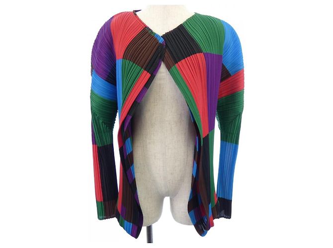 Autre Marque Cardigan PLEATS PLEASE Rot Blau Grün