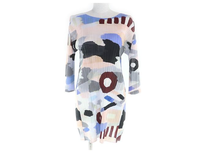 Issey Miyake Multicolor-Polyesterkleid PLEATS PLEASE Mehrfarben