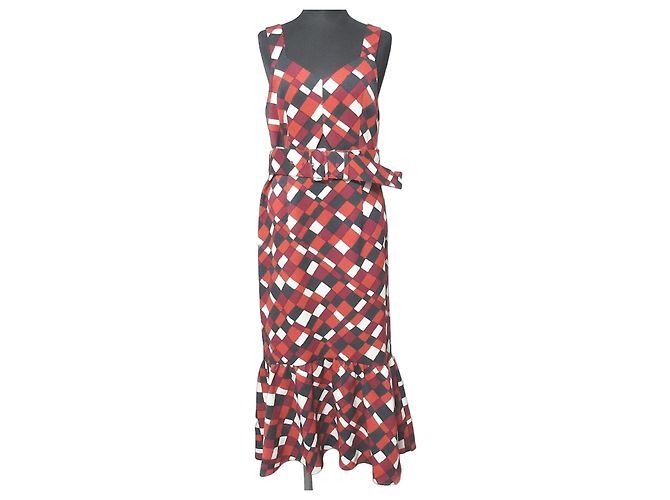 Autre Marque Vestido con estampado de cuadros GRACE CONTINENTAL Roja