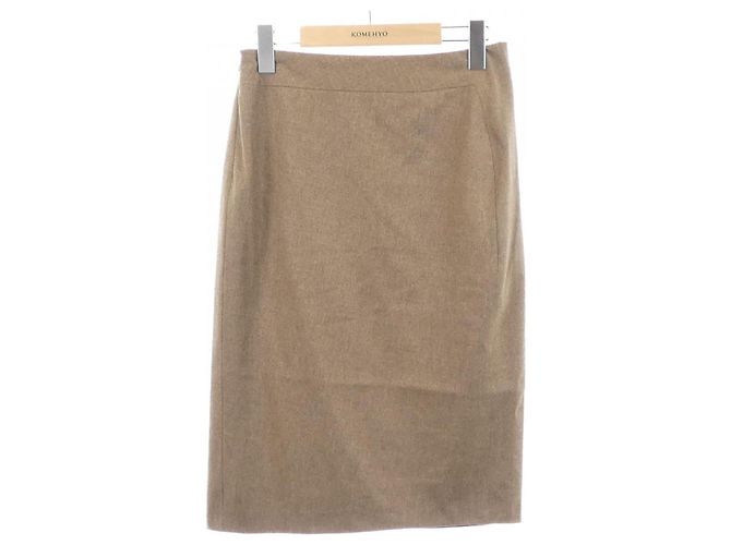 Gonna Jil Sander in misto cashmere Marrone