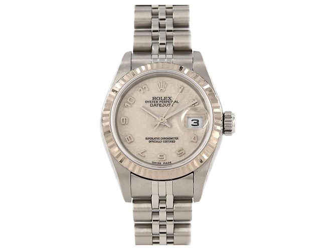 Rolex Datejust Edelstahl x Weißgold Beige