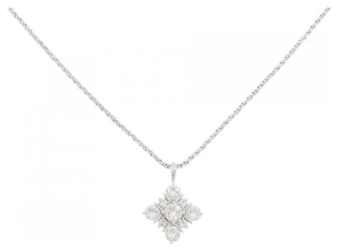 Autre Marque Collar de oro blanco Au750 y diamantes Plata