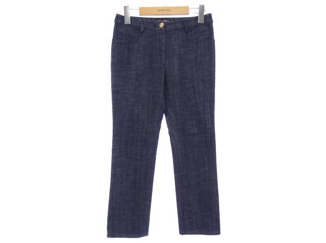 Timeless Chanel Denim Jeans Blue Navy blue