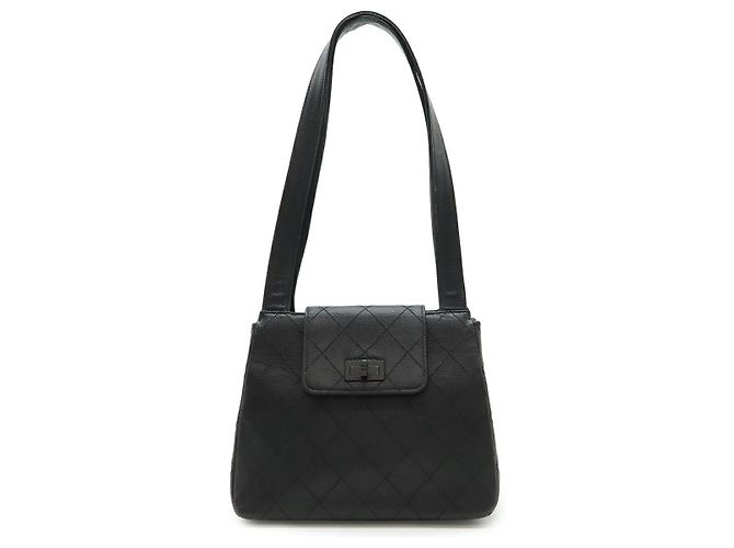 Borsa a tracolla 2way in pelle Chanel 2.55 Nero