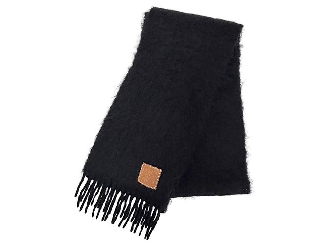 Stola lunga in lana di mohair Loewe Nero