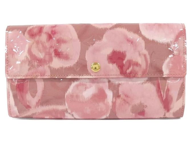 Cartera larga Louis Vuitton Monogram Vernis Flower Ikat Rosa