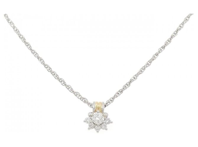 Autre Marque Platin Au750 Platin Diamant Halskette Silber