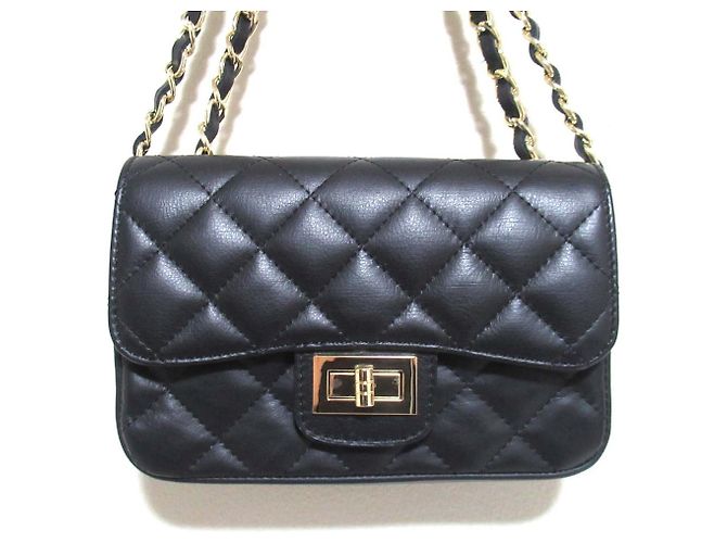 Autre Marque Bolsa de ombro acolchoada em couro AULENTTI Preto