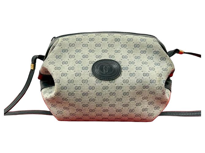 Borsa a tracolla in pelle Micro GG Gucci Blu Blu navy
