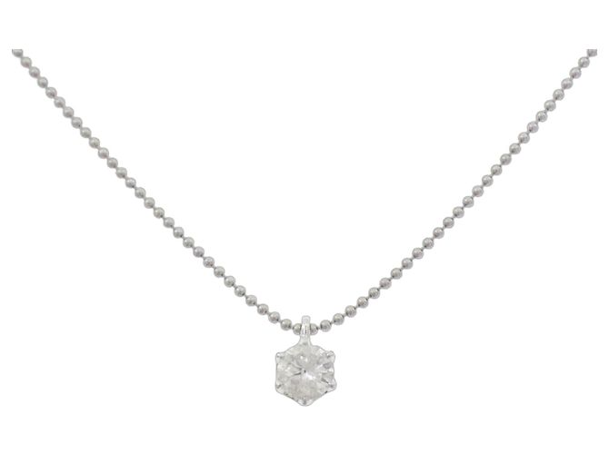 Autre Marque Diamant-Halskette PT900 PT850 Silber