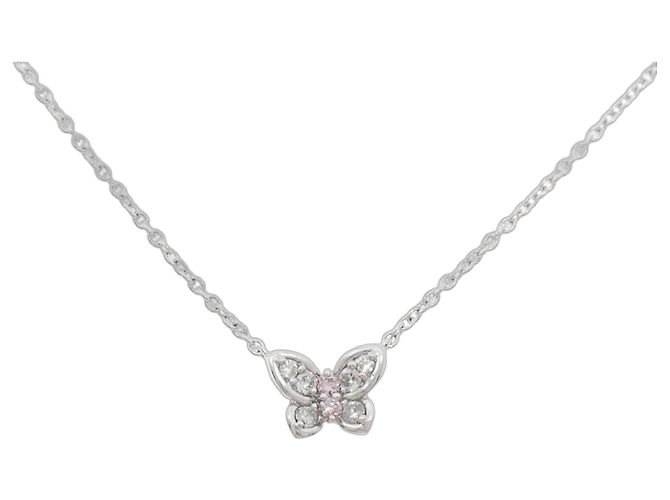 Autre Marque Collana Farfalla con Diamanti Rosa Pt900 Pt850