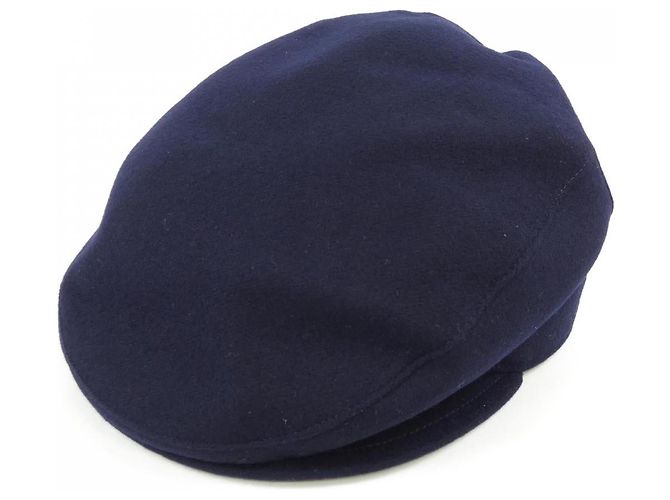 Hermès Boné de cashmere Hermes Clou de Selle Azul Azul marinho