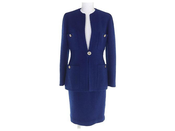 Chanel BOUTIQUE Wool Suit Blue