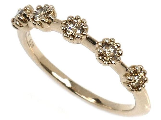 Autre Marque Anel Kashikey em Au750 com Diamantes Dourado