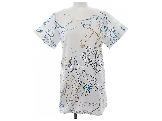 Hermès Camiseta de algodón CONSTELLATION Hermes Castaño Azul Beige 