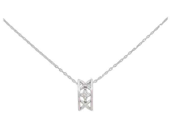 Autre Marque Collana in oro bianco 10K e diamanti Argento