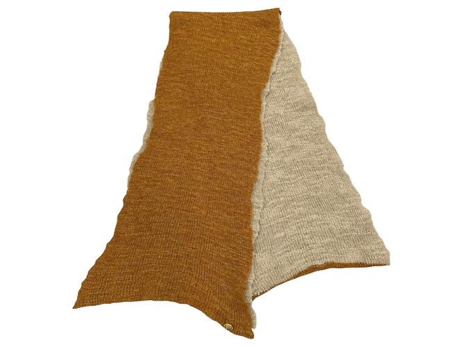 Timeless Stola Chanel in misto alpaca e lino Marrone Beige