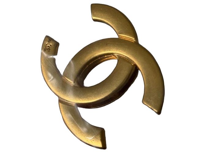 Chanel CC Logo Brosche Goldfarben Golden